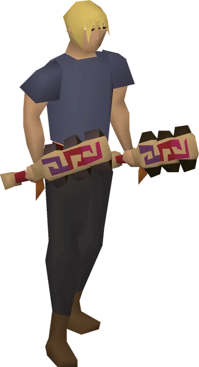 Dual macuahuitl equipped image